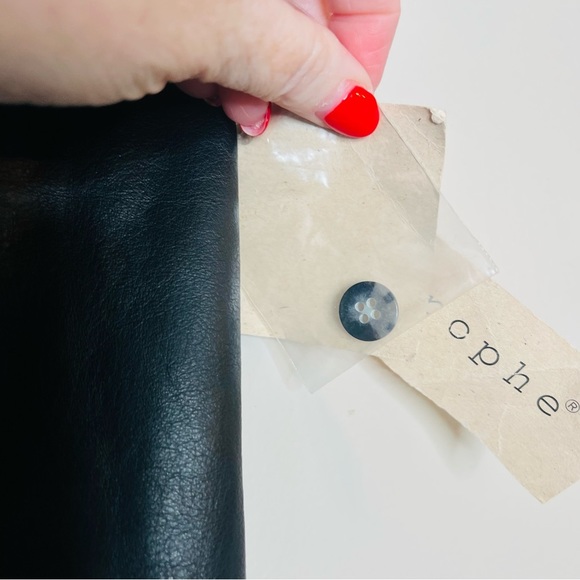 NWT Vintage Deadstock High Rise Black 100% Leather Straight Leg Pant 4 - Picture 11 of 14